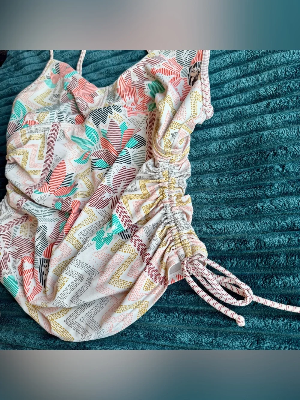 Prana cream boho swim top tankini tank size L - Picture 3 of 6
